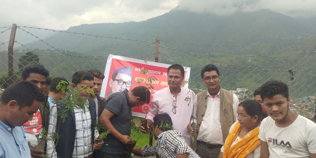 नेकपा बाजुराले ४१ औ पुष्पलाल स्मृति दिवस बृक्षारोपण गरेर मनायो ।