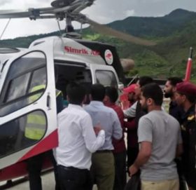 बझाङमा अत्याधिक रक्तश्राव भएकी महिलाको हेलिकप्टर मार्फत उद्धार