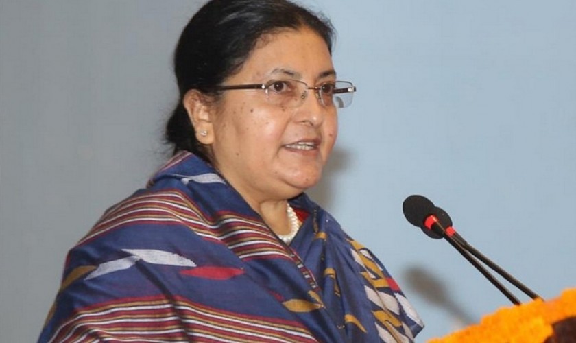 संवैधानिक प्रबन्ध अनुसार निकासको पहल गर्न पूर्वराष्ट्रपति भण्डारीको अपील