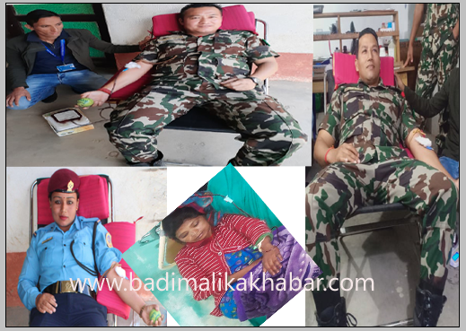 बाजुरामा नेपाली सेना र प्रहरीेकै भरमा रक्तदान
