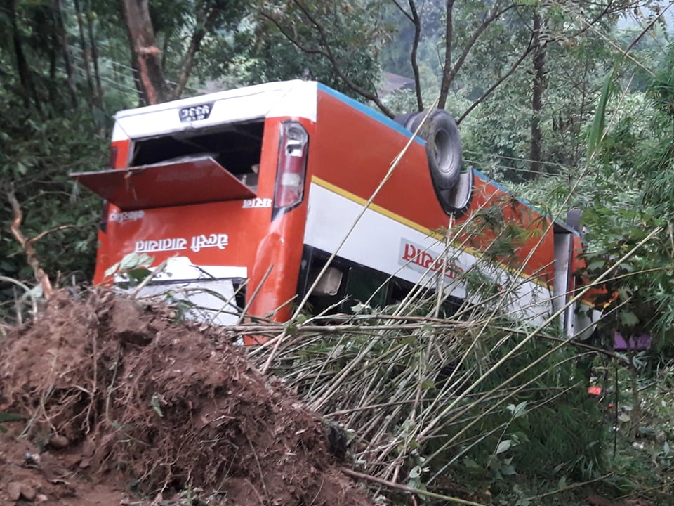 बनभोज खाएर फर्कदै गरेको बस दुर्घटना १० घाइते