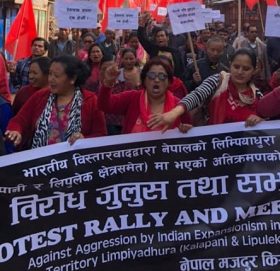 भारतले नयाँ नक्सामा नेपाली भुमी राखेपछि नेमकिपाद्वारा बिरोध प्रदर्शन