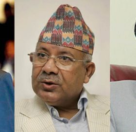 ‘बालुवाटार बबन्डर’पछि ओली, प्रचण्ड र माधव एउटै मञ्चमा