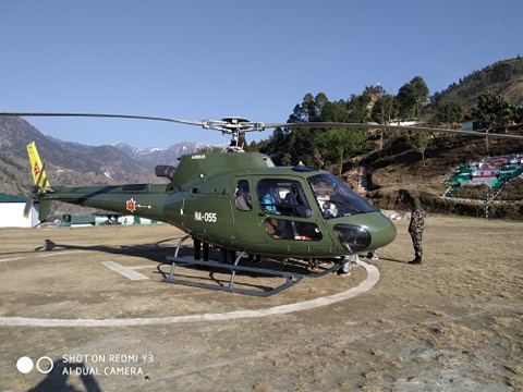 घाइते बालकको हेलिकप्टर मार्फत उद्धार