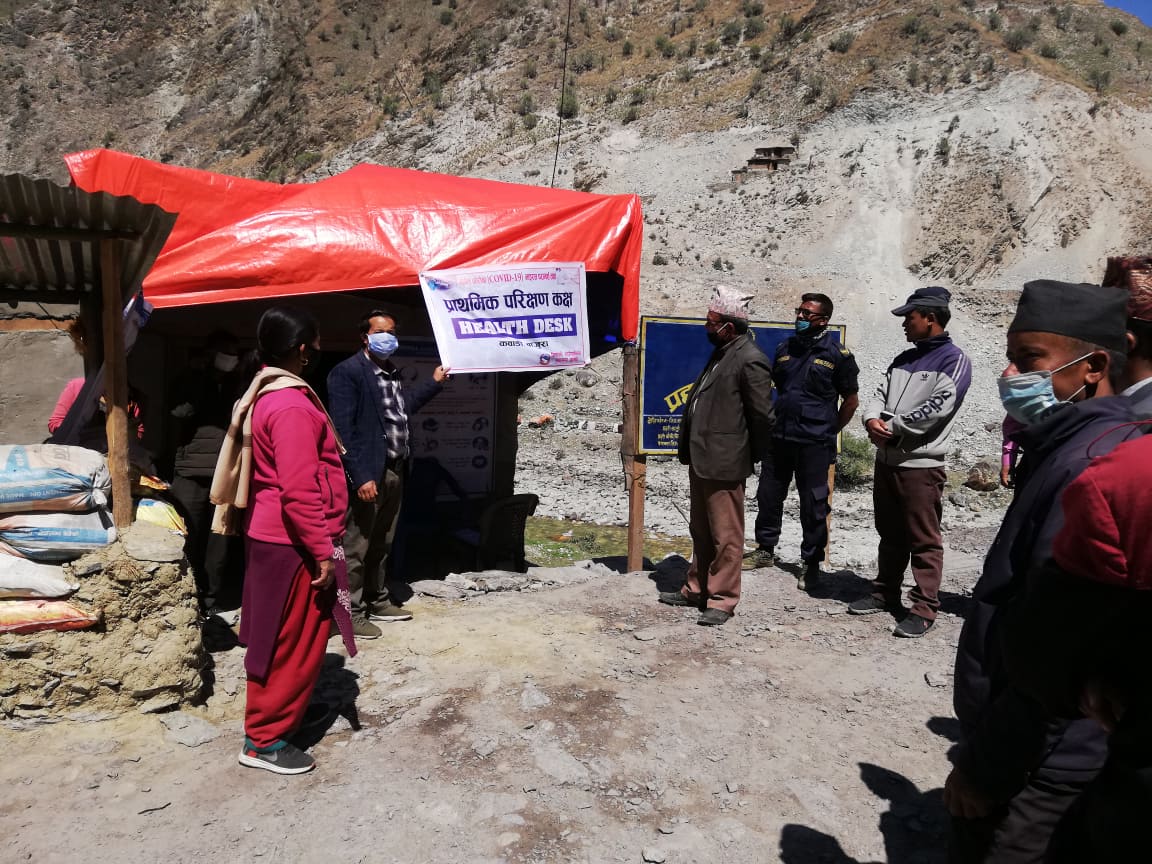 हिमाली गाउँपालिकाकाे बाँधुमा हेल्थ डेस्क स्थापना