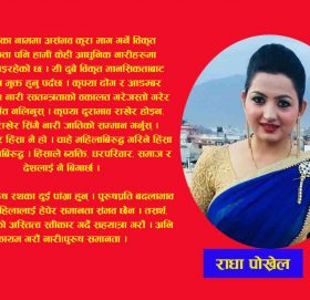 लैंगिक समानता र स्वतन्त्रताको अर्थ पुरूषले बच्चा जन्माउनु पर्छ भन्ने हो र ?