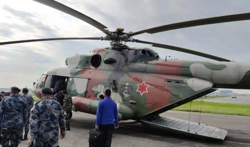 कालापानी क्षेत्रको लागि सशस्त्र प्रहरी लिएर सेनाको हेलिकप्टर उड्यो