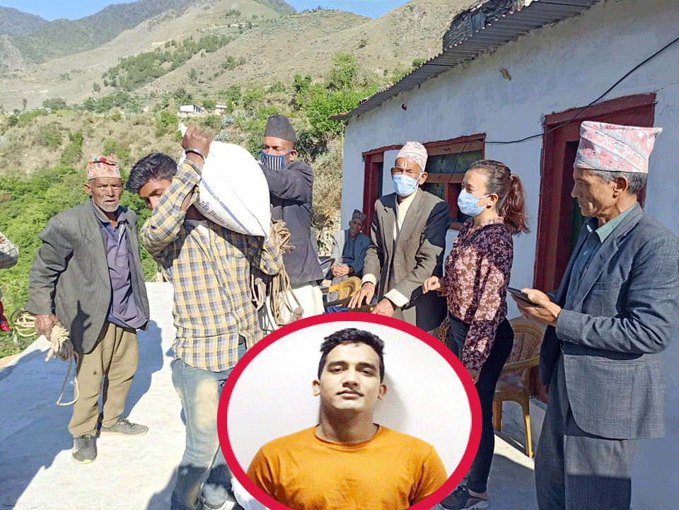 अस्ट्रलियाबाट एक युवाले गरे बुढिनन्दा नगरपालिकालाई ४५ कुइन्टल चामल सहयोग