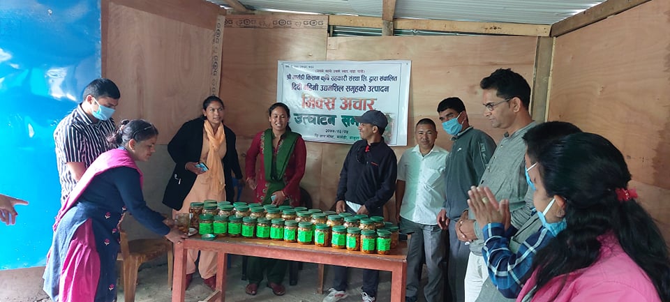 दिदी बहिनी उद्यमशिल समुहले उत्पादन गरे मिक्स अचार