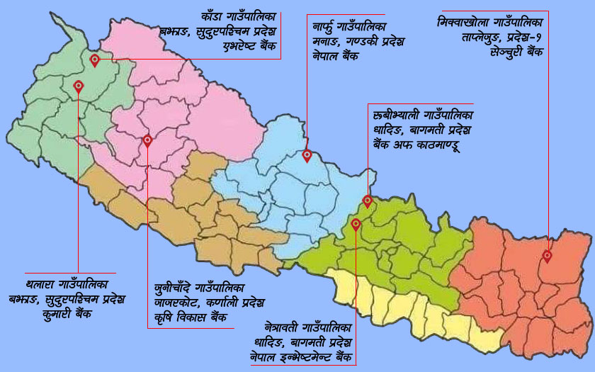यी हुन् अझै बैंक पुग्न नसकेका ७ ‘दुर्गम गाउँ’