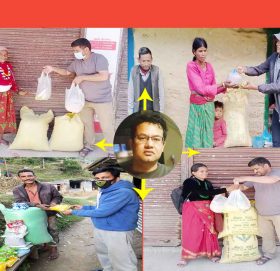 समाजसेवि बस्नेतको सहयोगमा बडिमालिका खबर द्धारा राहत बितरण
