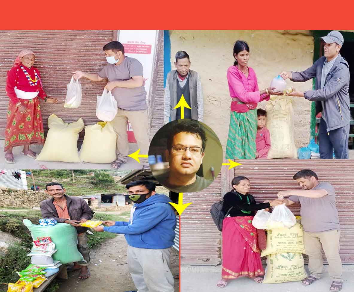 समाजसेवि बस्नेतको सहयोगमा बडिमालिका खबर द्धारा राहत बितरण