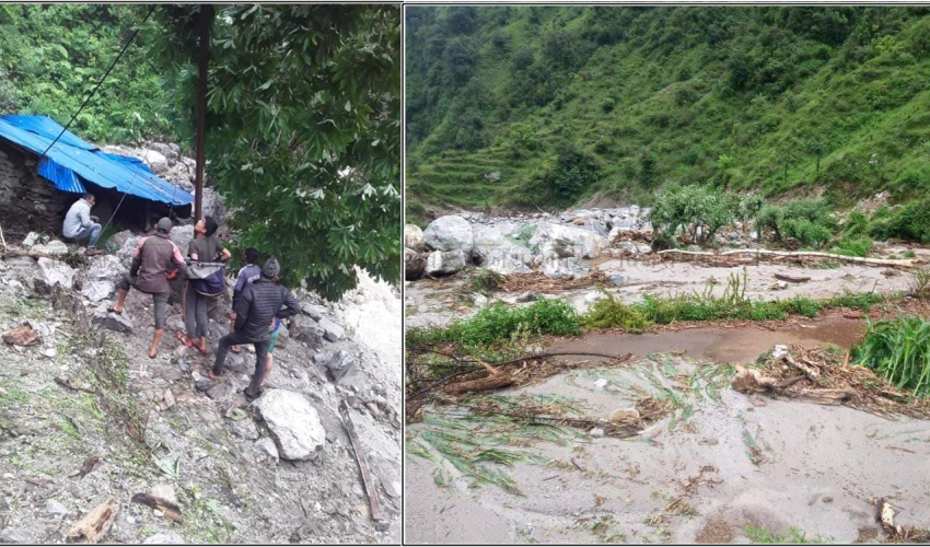 बझाङको बुङ्गलमा बाढी आउँदा लाखौंको क्षति