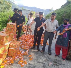 मदिरा निशेधित बुढिगंगा नगरपालिकामा १ सय पेटी अबैध साैँपी रक्सी बरामत