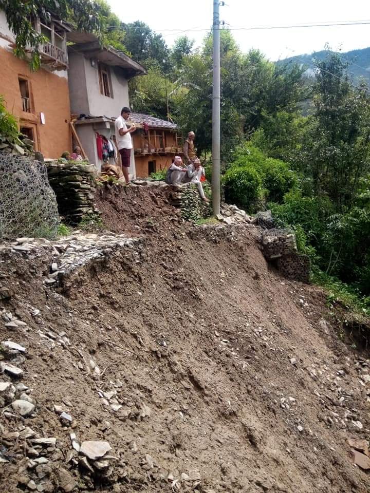 पहाडी जिल्लामा पहिरोको उच्च जोखिम