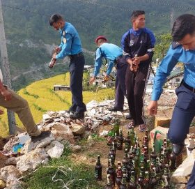 जिल्ला प्रहरी कार्यालय बाजुराद्धारा मदिरा नष्ट