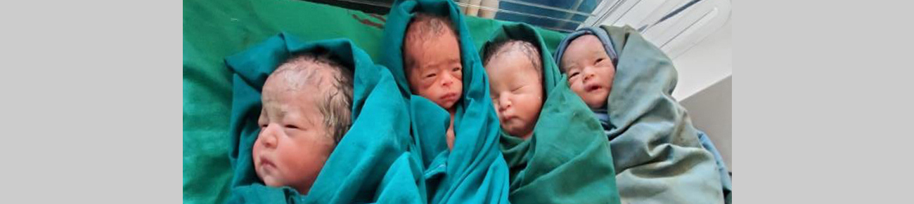 २८ वर्षीया महिलाले जन्माइन् पाँच शिशु