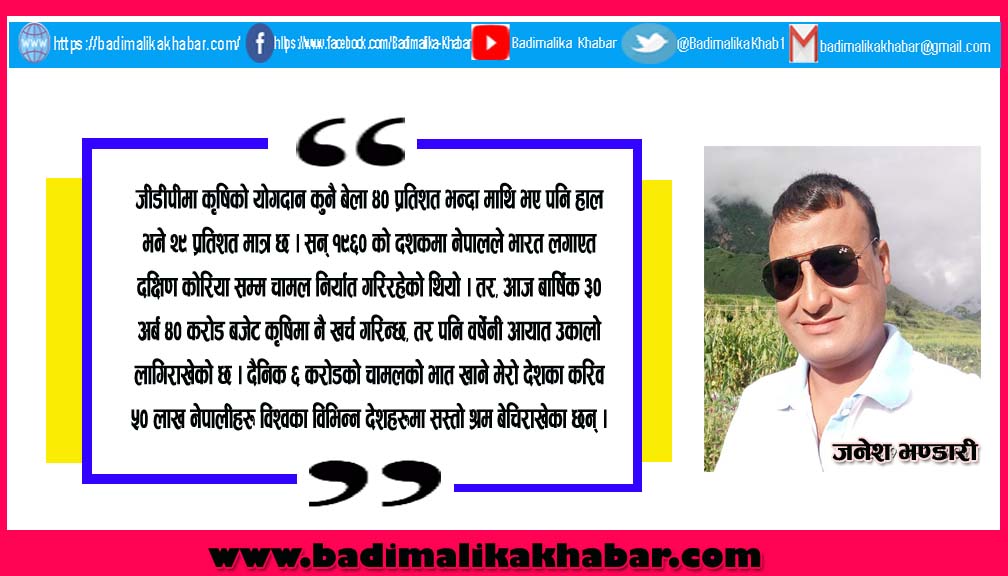 खाध्य सुरक्षा, दिगो कृषि र आत्मनिर्भताको सवाल