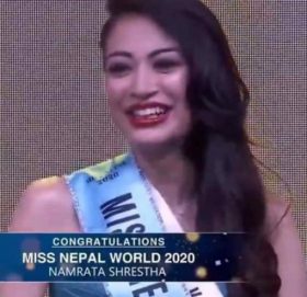 मिस नेपालको उपाधि नम्रतालाई