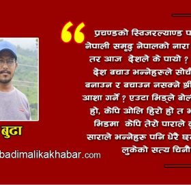सचेत युवा केपि बा / प्रचण्ड बा भन्दापनि  ब्यबस्था बचाउन  लागौं