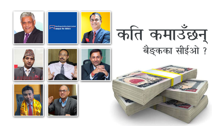 बैङ्कका सीईओले कति कमाउँछन् ?