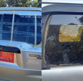 नेकपा सुदूरपश्चिमका अध्यक्ष थापा चढेको गाडीमा ढुंगामुढा