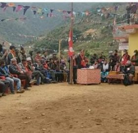 त्रिवेणीमा नवनिर्मित वडा नम्वर ५को वडा कार्यालय भवनको नगर प्रमुख रावलद्धारा उद्धघाटन