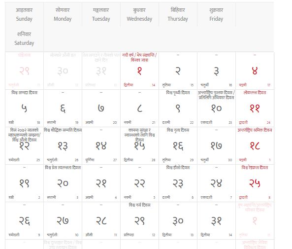 विसं २०७८ को पात्रो बजारमा