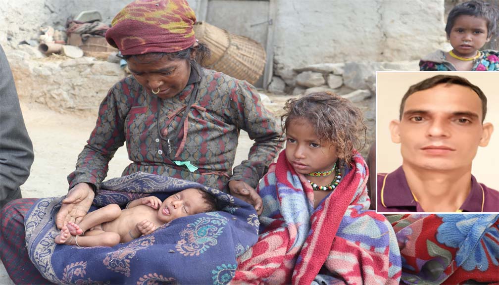 बाजुरा मुक्तीकोटकी रेली बिकका कुपोषित छोराकाे उपचारका लागि  गिरीले गरे आर्थिक सहयोग