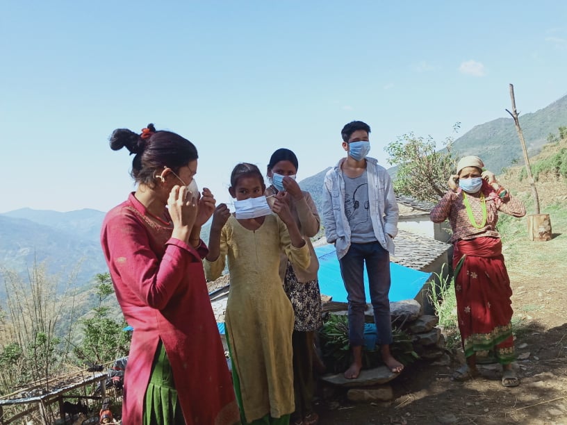 आइडिएस नेपालद्धारा समुदायमा मास्क बितरण