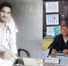 हाडजोर्नी रोग बिशेषज्ञ डा.श्रीराम खाति र उनका बुवाले अक्सिजन ब्यबस्थापनका लागि १ लाख सहयोग