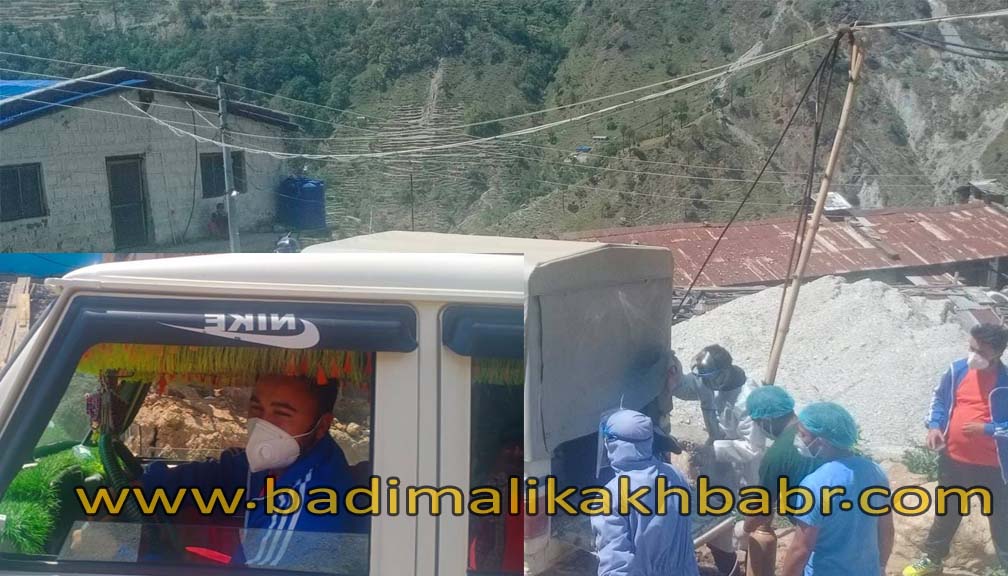 वडाअध्यक्ष रावलले कोरोना संक्रमित बिरामीलाई आफै गाडि चलाएर बोक्दै