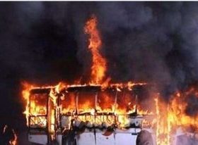 दाङमा अज्ञात समूहद्वारा बसमा आगजनी