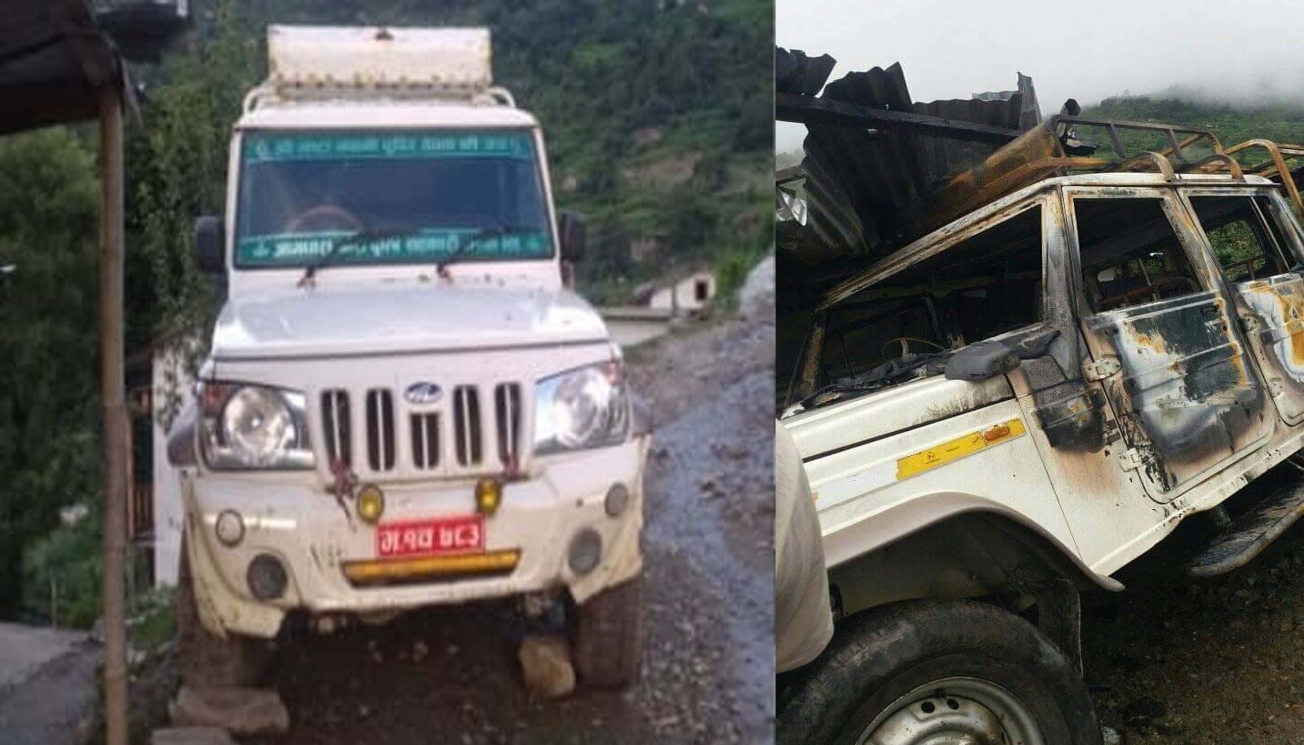 बझाङ्गमा अज्ञात समूहद्रारा जीपमा आगजनी