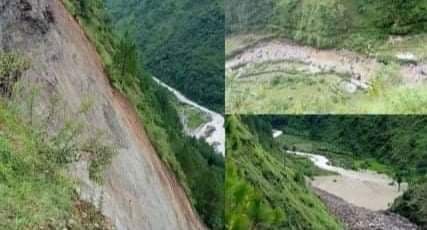 पहिरोले थुनियो सानीगाड नदी:सतर्कता अपनाउन नगर प्रमुख बिष्टको आग्रह