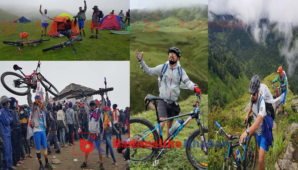 साइकलको यात्रा गर्दै बडिमालिकामा साइकल यात्रीको टोली
