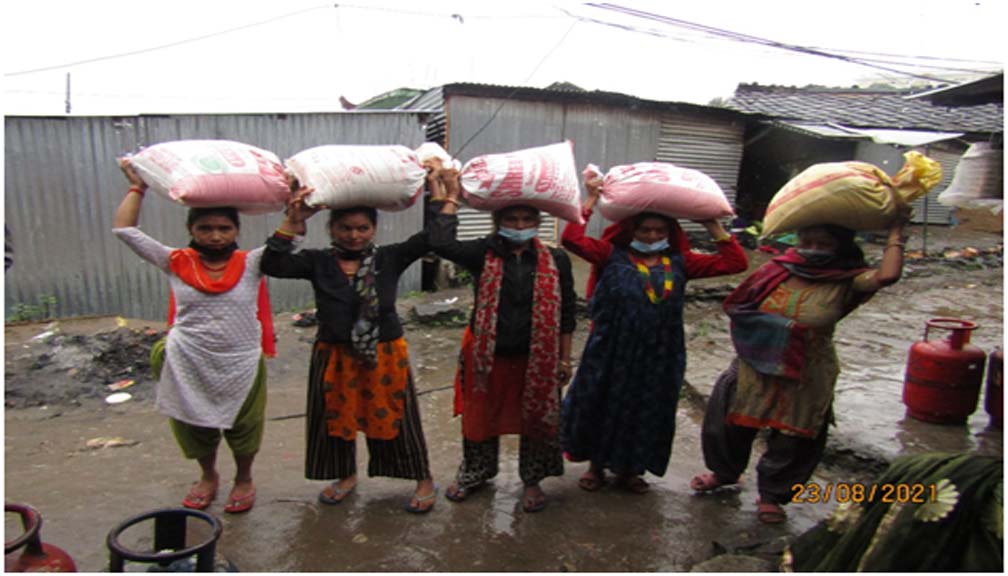 साहस नेपालद्धारा कोभिड प्रभाबित ११० परिवारलाई राहत बितरण