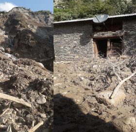 अझै पहिरोको उच्च जोखिममा छन् घाटखोलामा रहेका केही घरहरु