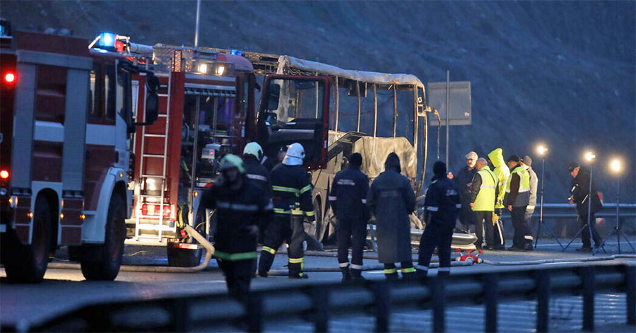 बुल्गेरियामा गुडिरहेको बसमा आगो लाग्दा ४६ यात्रुको मृत्यु