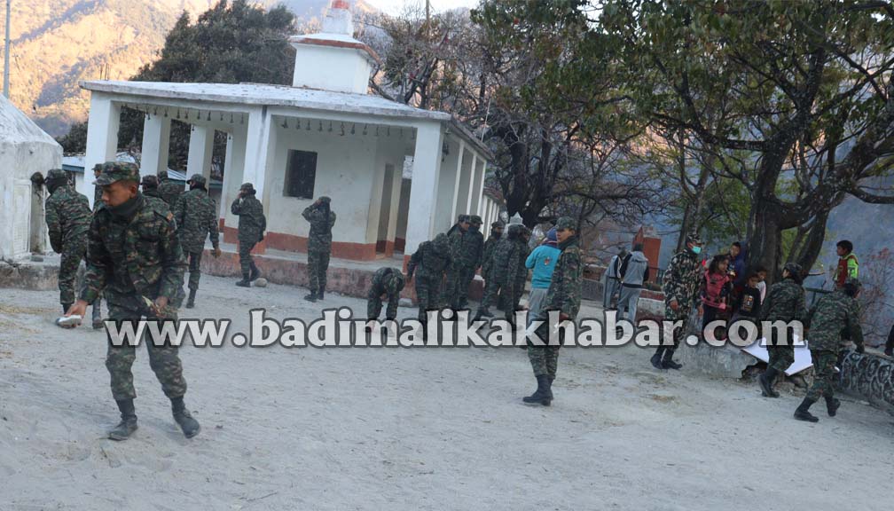 एनसिसी स्थापना दिवसको अवसरमा मालिका मन्दिर सरसफाई