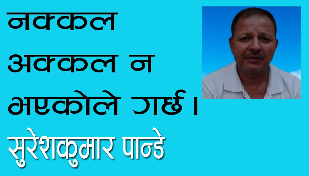 नक्कल अक्कल न भएकोले गर्छ।