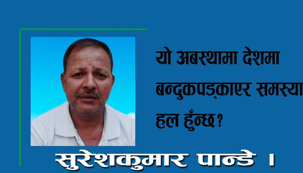 योे अबस्थामा देशमा बन्दुकपड्काएर समस्य हल हुँन्छ?