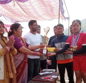 साँफेबगरनगरपालीका भलिबल प्रतियोगितामा गौमुल गाउँपालीका विजयी