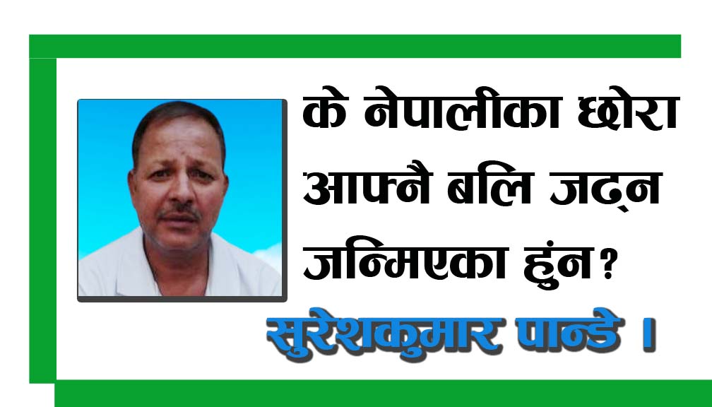 के नेपालीका छोरा आफ्नै बलि जढ्न जन्मिएका हुंन?