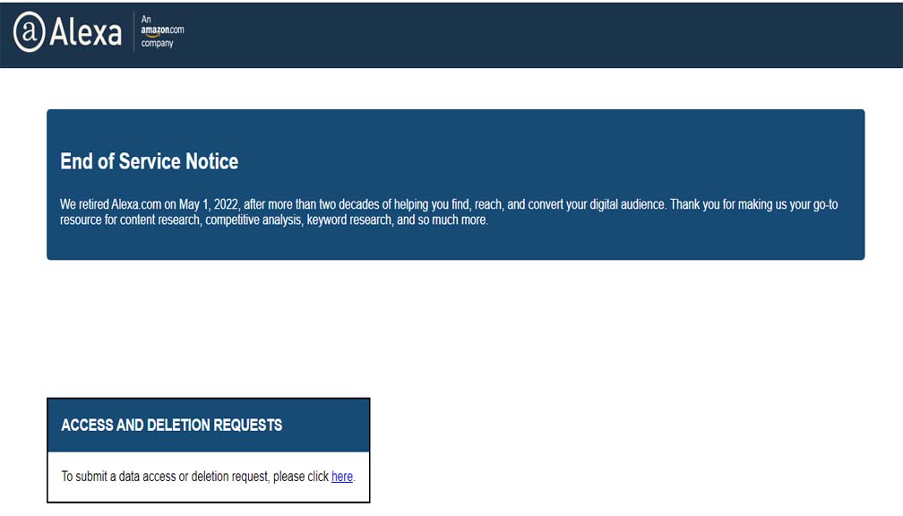 सदाका लागि बन्द भयो वेबसाइट र्‍याङ्किङ सिस्टम ‘एलेक्सा’