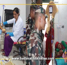 सेना र प्रहरीको भरमा बाजुराको रक्तदान