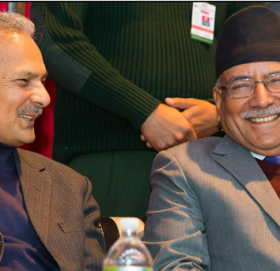 उपराष्ट्रपति निवासमा प्रचण्ड र बाबुरामको भेटवार्ता