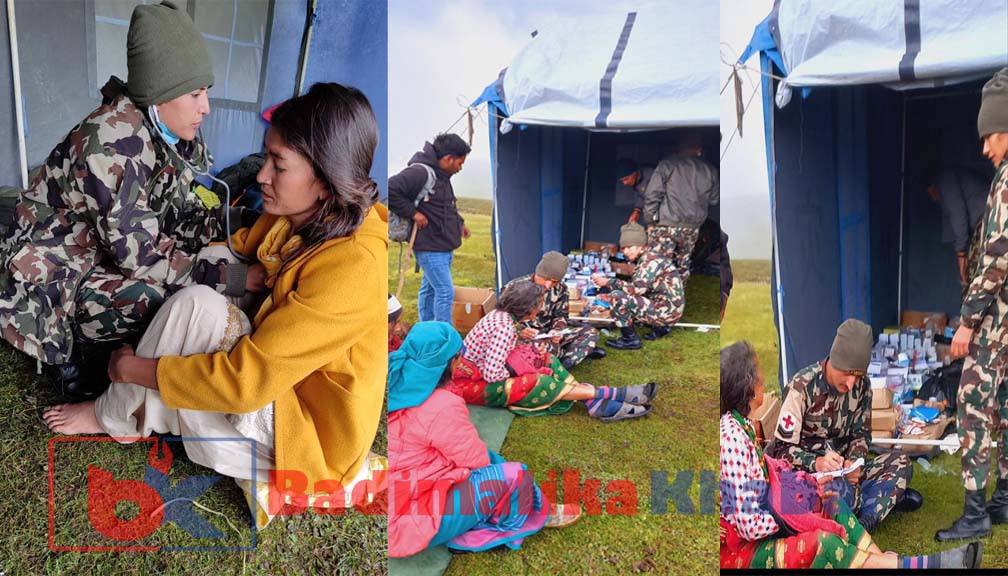 नेपाली सेनाद्धारा बडिमालिकाको त्रिवेणीमा स्वास्थ्य शिबिर सम्पन्न