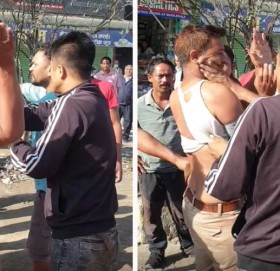 गाडी तोडफोड गर्न खोज्ने बन्दकर्ताले खाए पिटाई