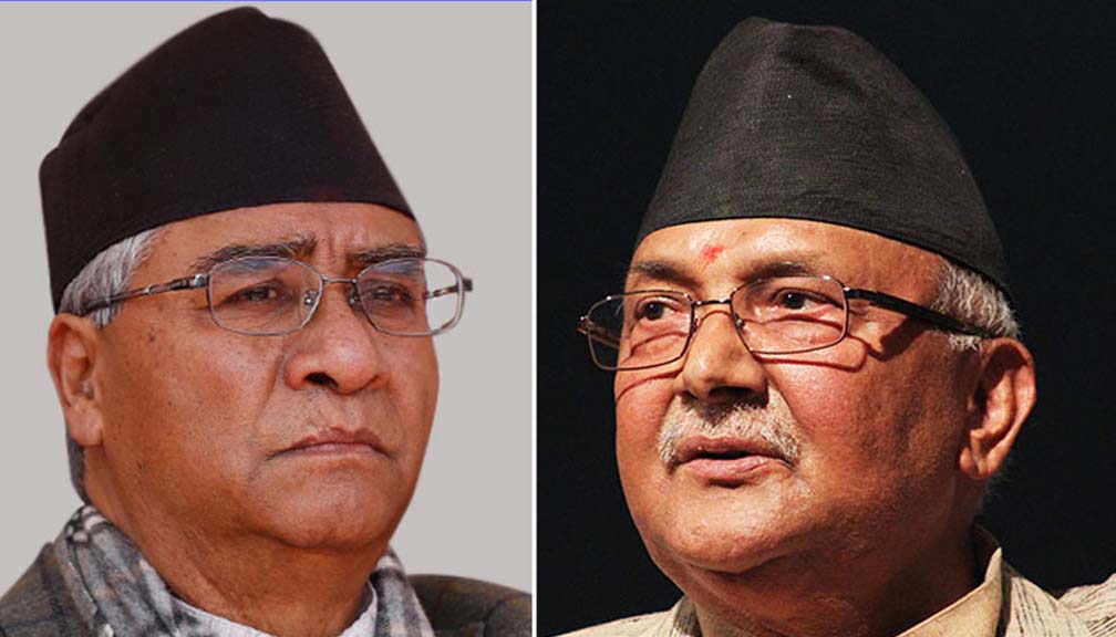 प्रधानमन्त्री देउवा र एमाले अध्यक्ष ओलीबीच भेटवार्ता